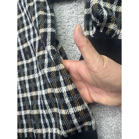 Jones New York full-zip jacket, likely a plaid tweed knit Womens Medium Bomber - Picture 5 of 12